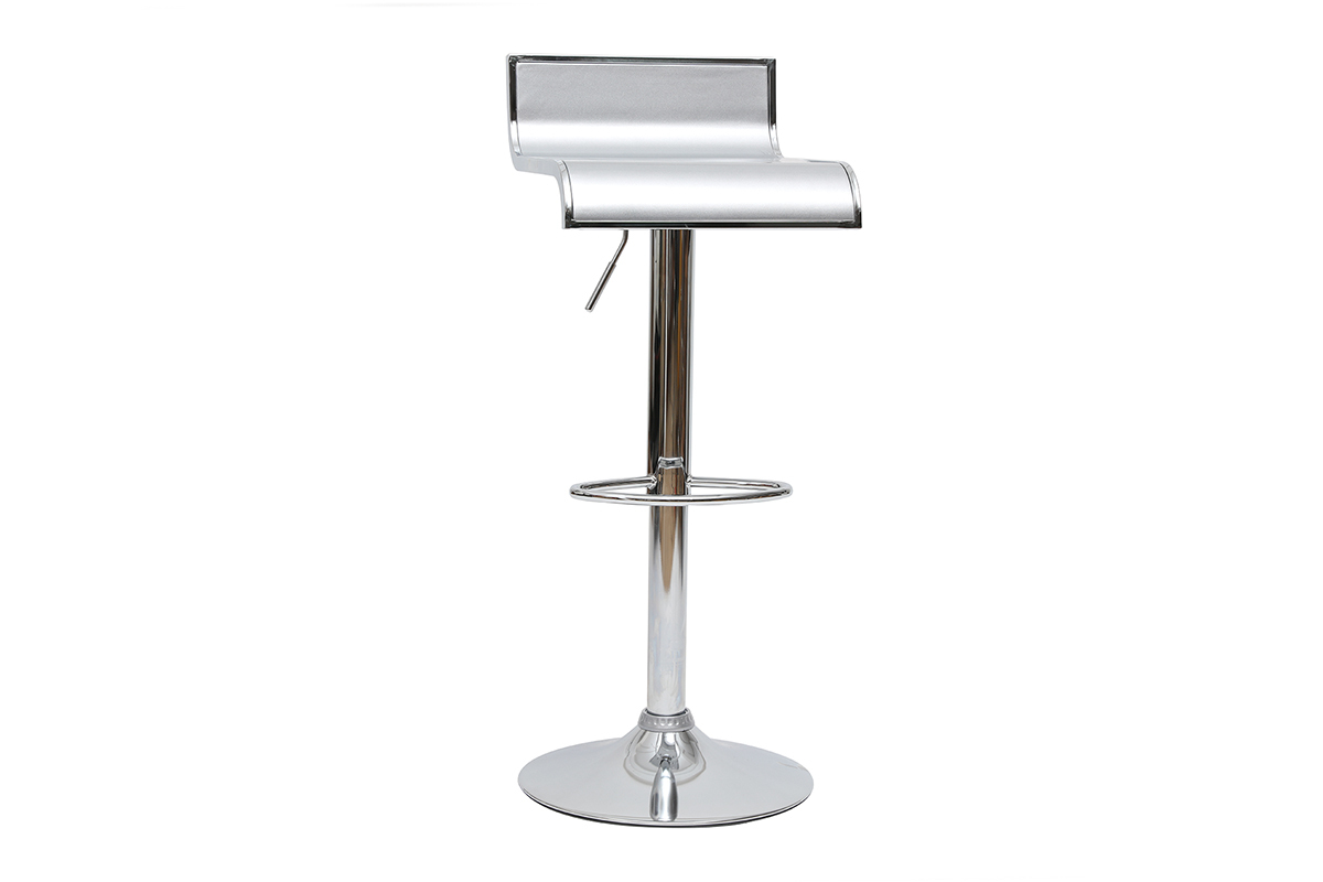 Tabourets de bar design argent WAVES (lot de 2)