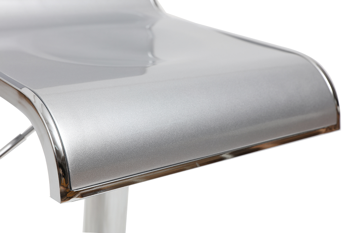 Tabourets de bar design argent WAVES (lot de 2)