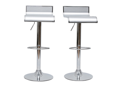 Tabourets de bar design argent WAVES (lot de 2)