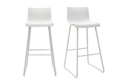 Tabourets de bar design blanc 76 cm (lot de 2) ONA