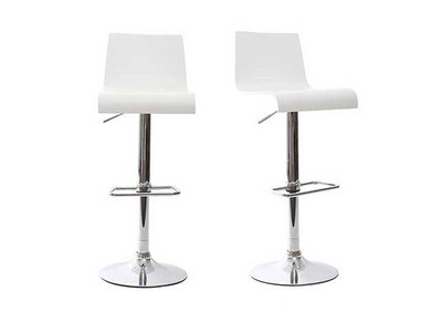Tabourets de bar design blancs (lot de 2) NEWSURF