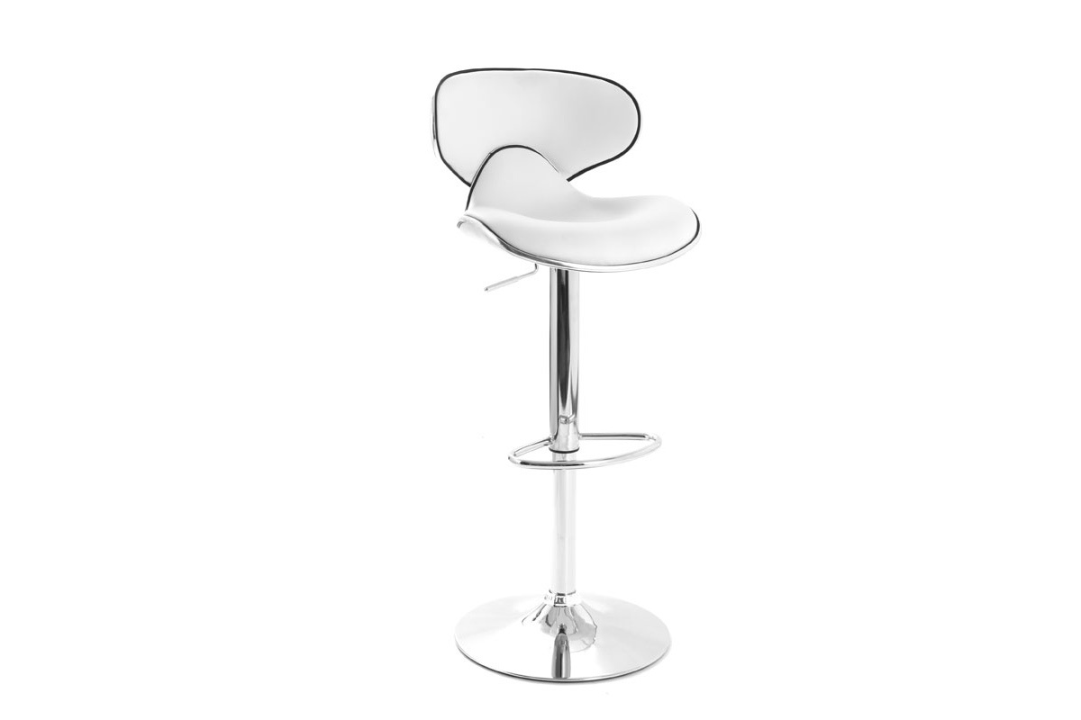 Tabourets de bar design blancs (lot de 2) PEGASE