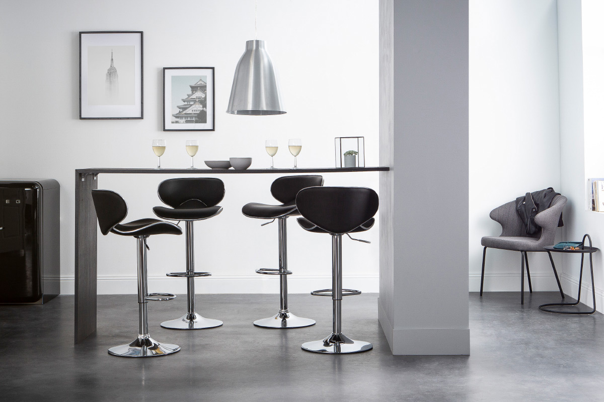 Tabourets de bar design blancs (lot de 2) PEGASE