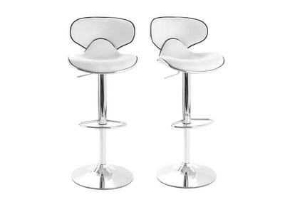 Tabourets de bar design blancs (lot de 2) PEGASE