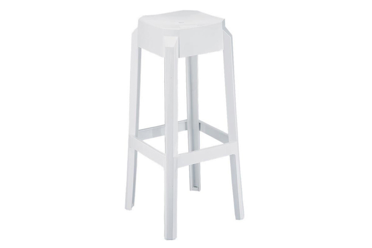 Tabourets de bar design blancs 75 cm (lot de 2) CLEAR