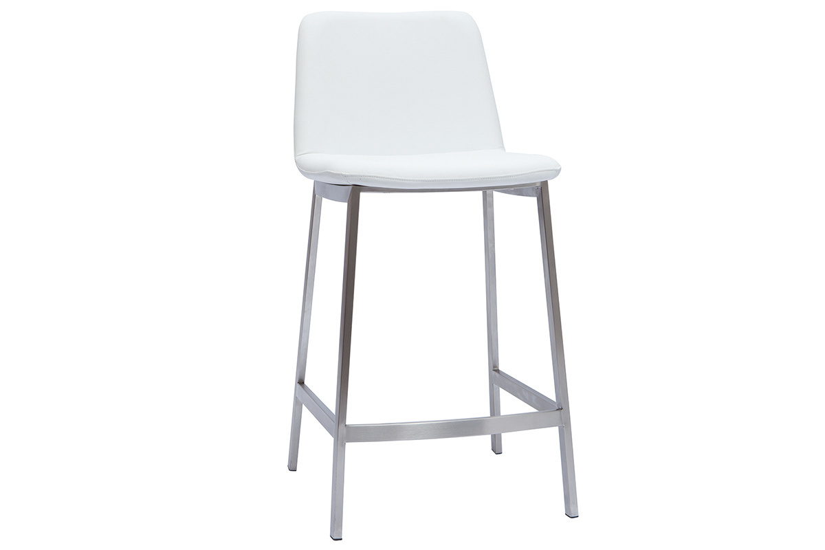 Tabourets de bar design blancs H66 cm (lot de 2) ARSENE