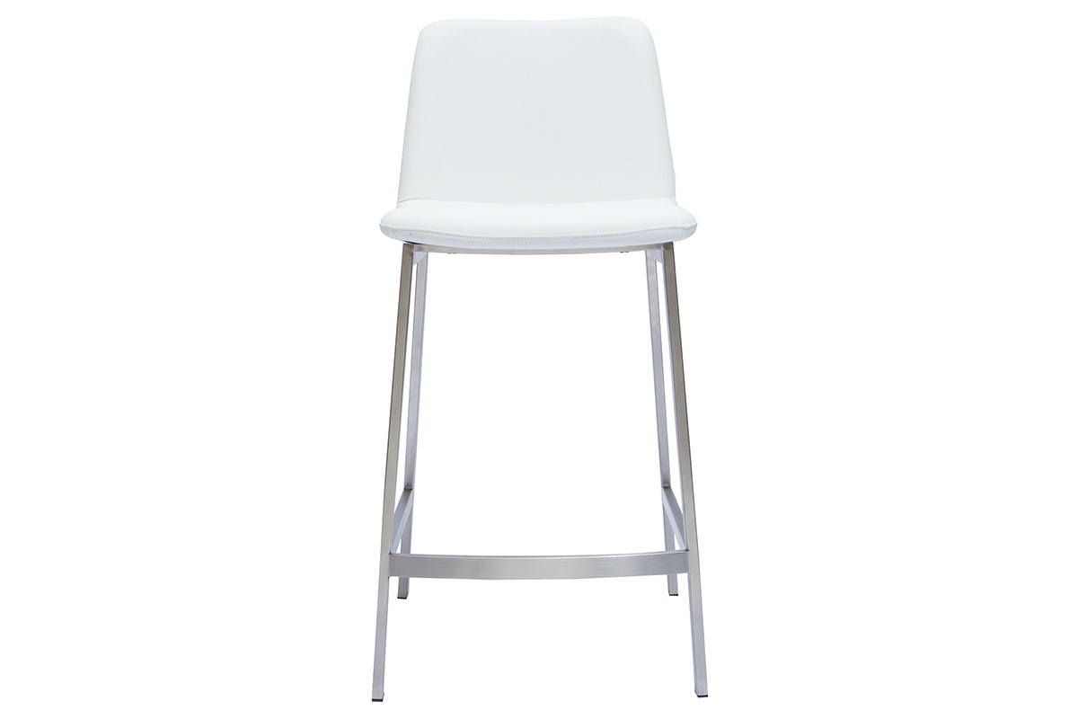 Tabourets de bar design blancs H66 cm (lot de 2) ARSENE