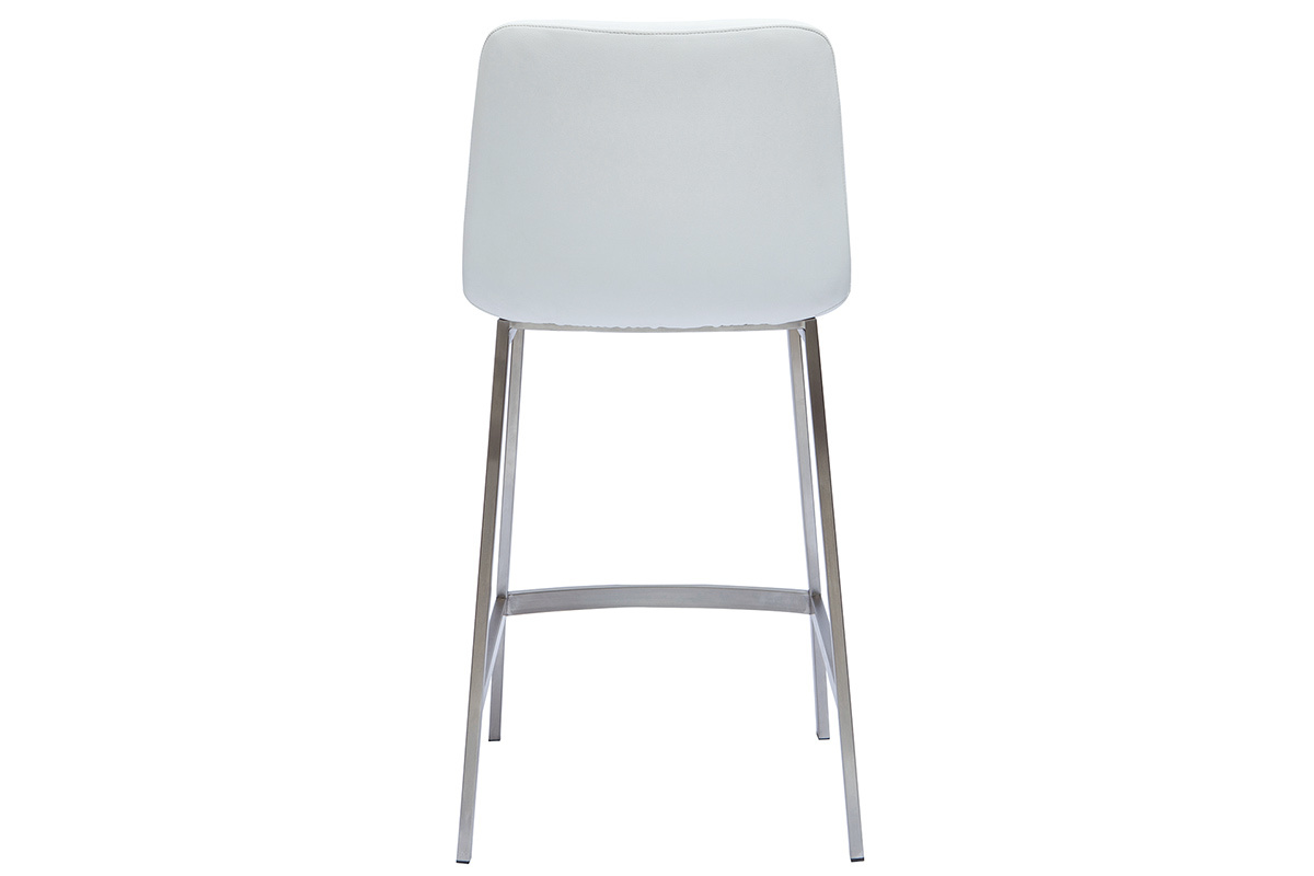Tabourets de bar design blancs H66 cm (lot de 2) ARSENE