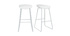 Tabourets de bar design blancs H75 cm  (lot de 2) PEBBLE