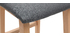 Tabourets de bar design bois clair et tissu gris 65 cm (lot de 2) OSAKA