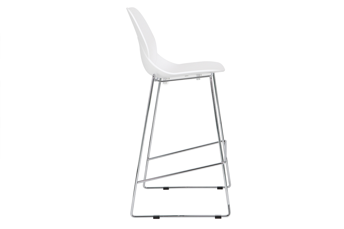 Tabourets de bar design empilables blancs 76.5 cm (lot de 2) TROCADERO