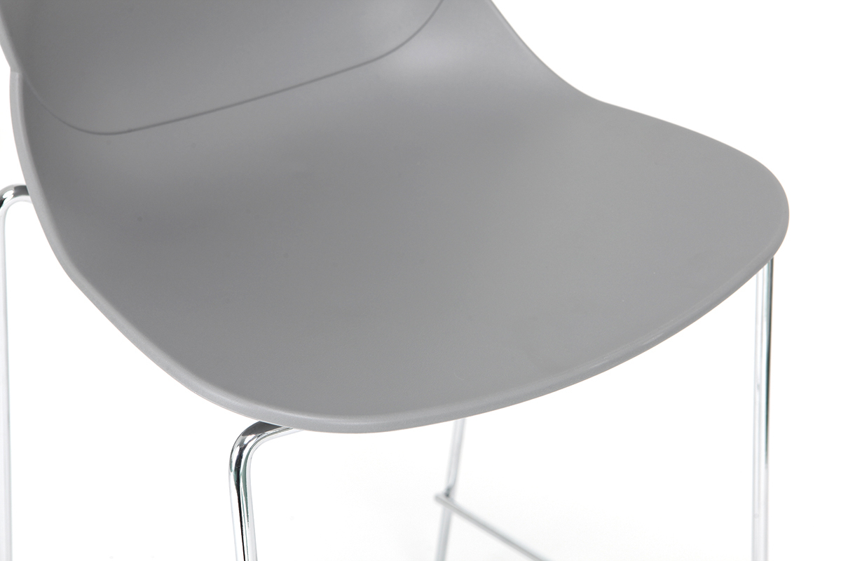 Tabourets de bar design empilables gris 76.5 cm (lot de 2) TROCADERO