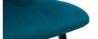 Tabourets de bar design en tissu velours bleu pétrole et métal H65 cm (lot de 2) ESCAPE