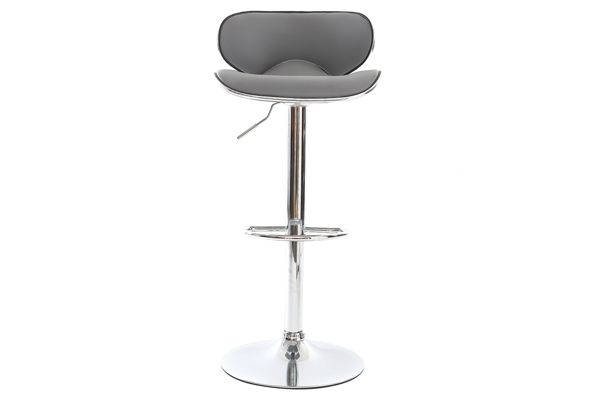 Tabourets de bar design gris (lot de 2) PEGASE