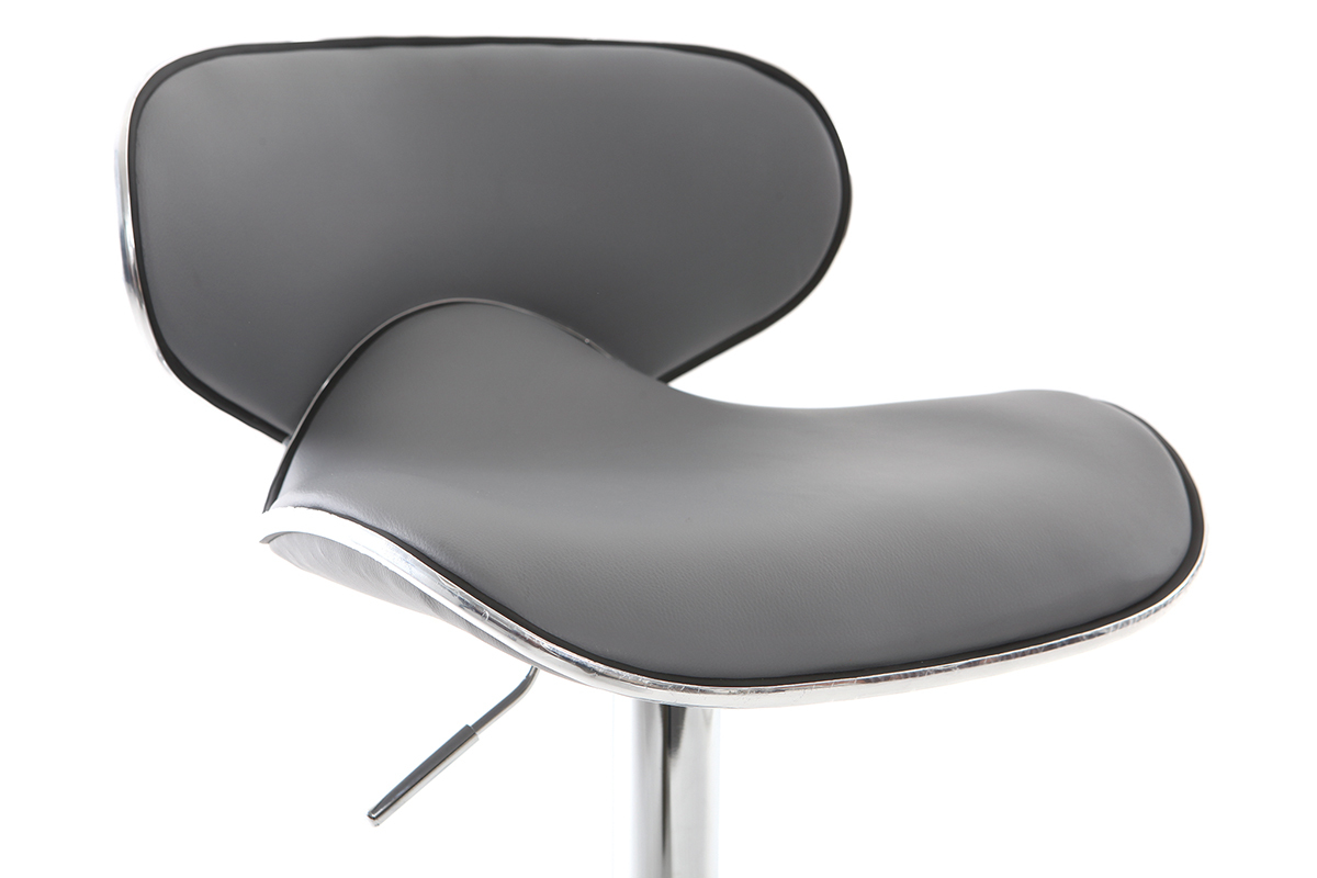 Tabourets de bar design gris (lot de 2) PEGASE