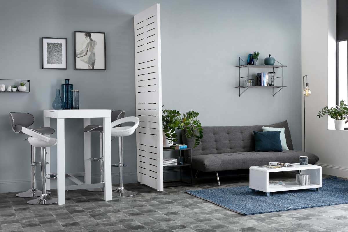 Tabourets de bar design gris (lot de 2) PEGASE