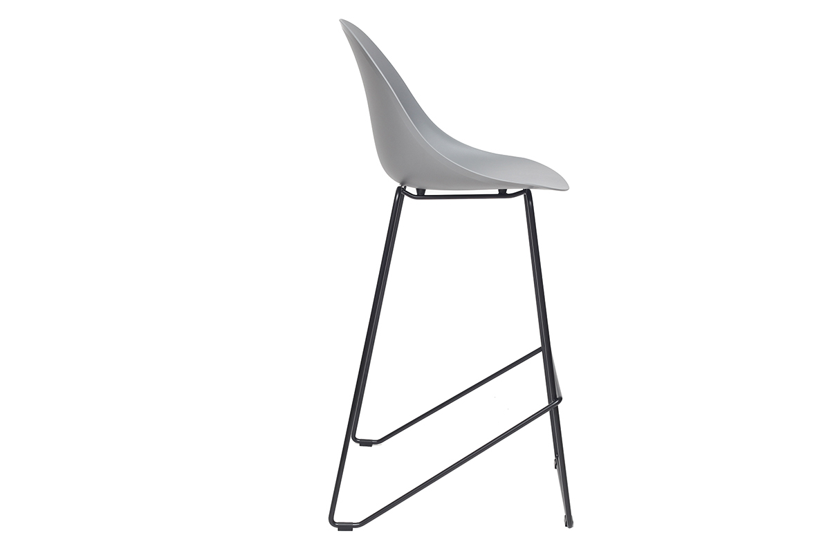 Tabourets de bar design gris 77 cm (lot de 2) CONCHA