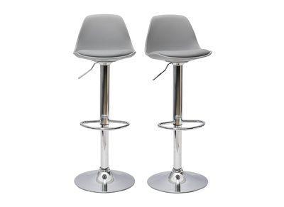 Tabourets de bar design gris clair (lot de 2) STEEVY