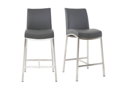 Tabourets de bar design gris fonc&eacute; 66 cm (lot de 2) OLLY