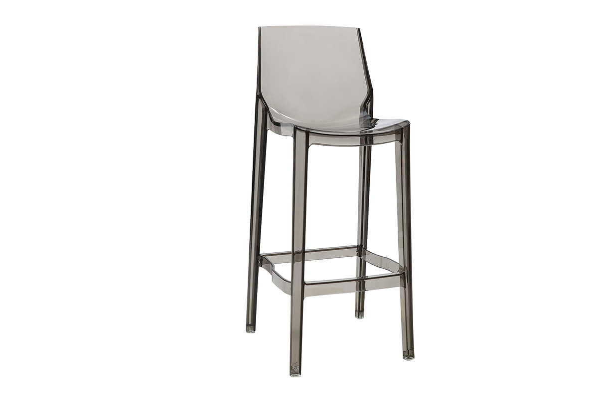 Tabourets de bar design gris fum� (lot de 4) YLAK