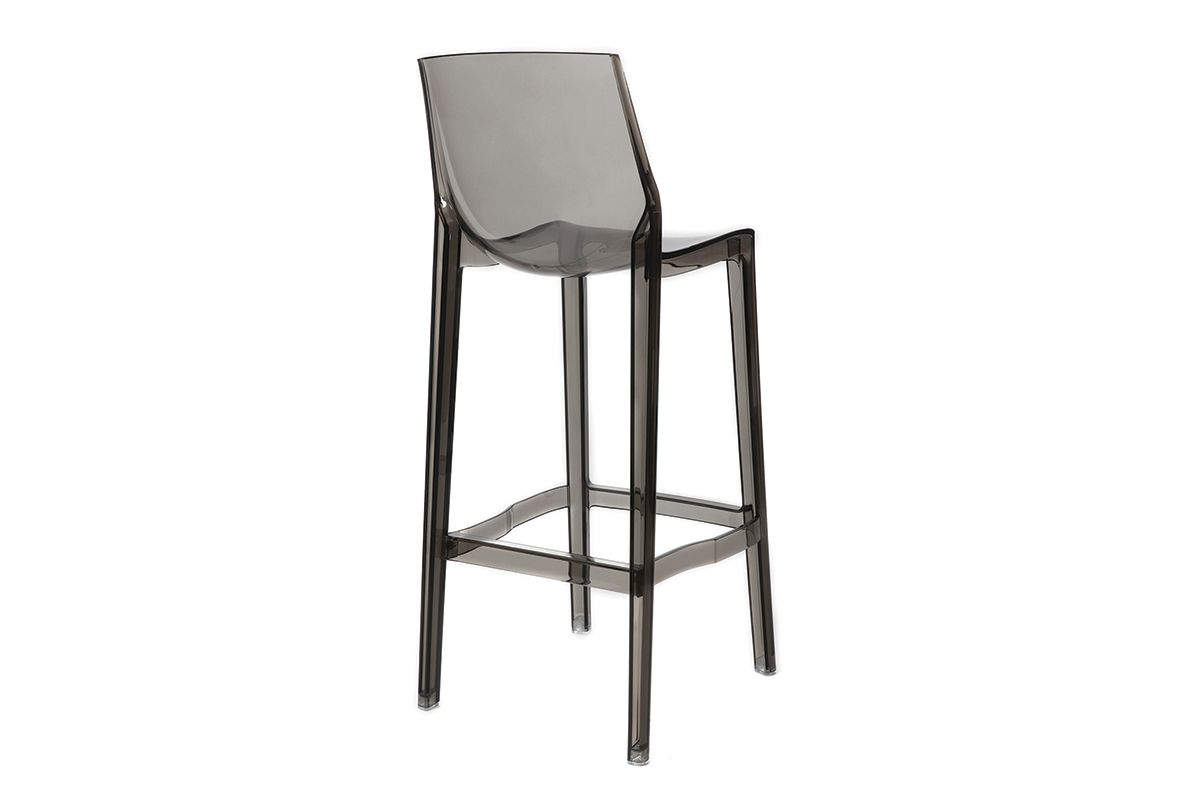 Tabourets de bar design gris fum� (lot de 4) YLAK