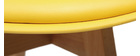 Tabourets de bar design jaune et bois H65 cm (lot de 2) PAULINE