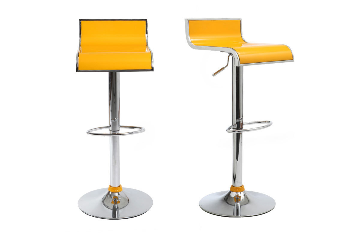 Tabourets de bar design jaunes WAVES (lot de 2)