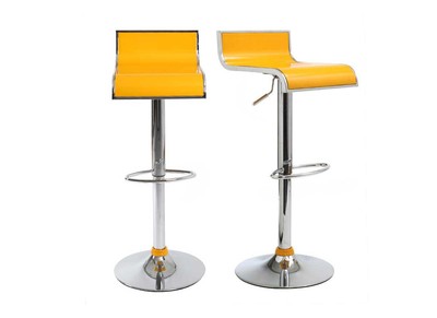 Tabourets de bar design jaunes WAVES (lot de 2)