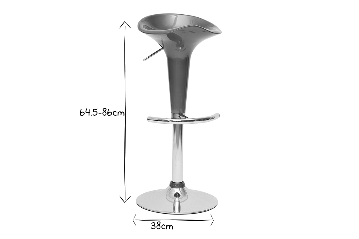 Tabourets de bar design lie de vin GALAXY (lot de 2)