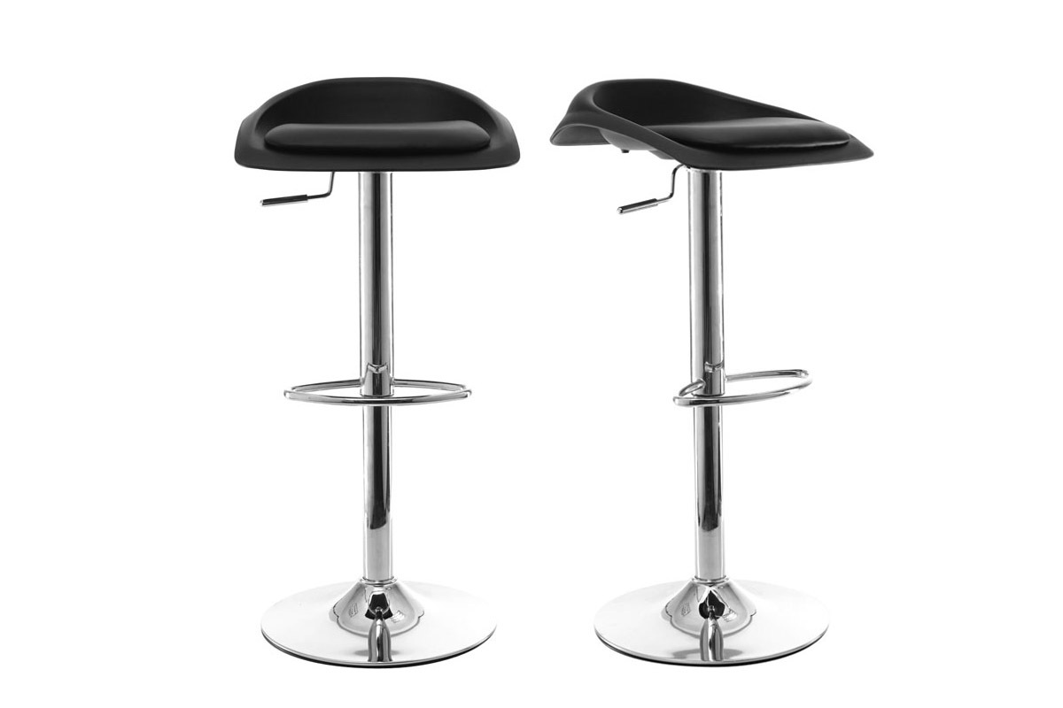 Tabourets de bar design noir (lot de 2) SYRIUS