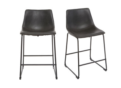 Tabourets de bar design noir H61 cm (lot de 2) NEW ROCK