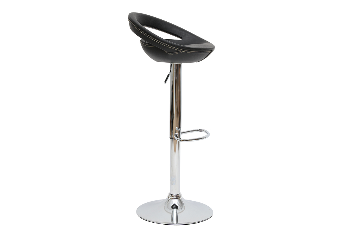 Tabourets de bar design noirs (lot de 2) COMET