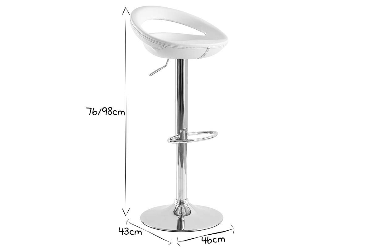 Tabourets de bar design noirs (lot de 2) COMET