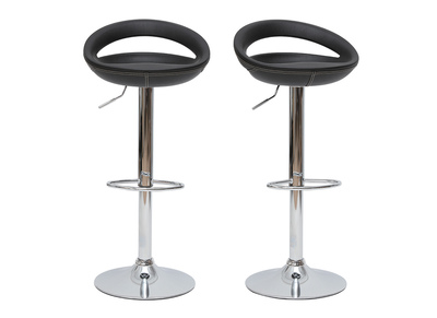 Tabourets de bar design noirs (lot de 2) COMET