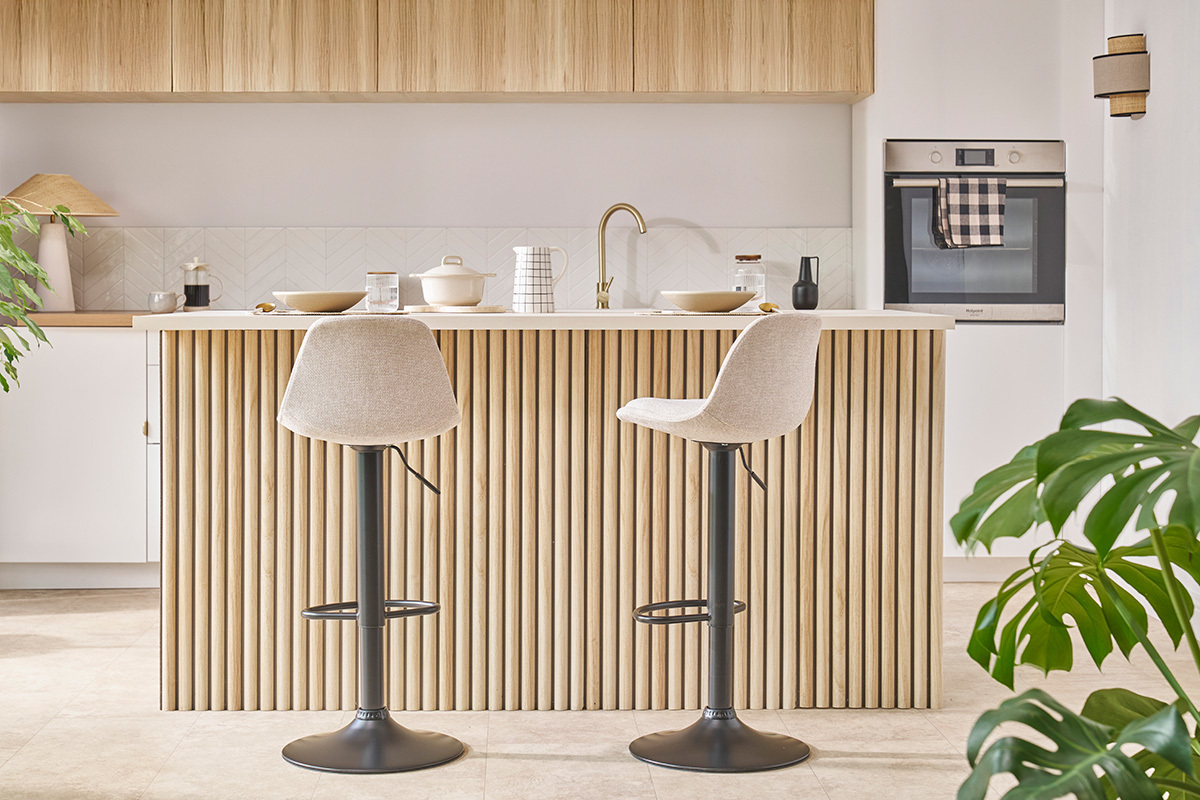 Tabourets de bar design noirs (lot de 2) STEEVY