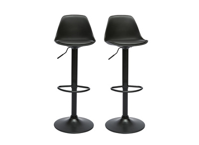 Tabourets de bar design noirs (lot de 2) STEEVY