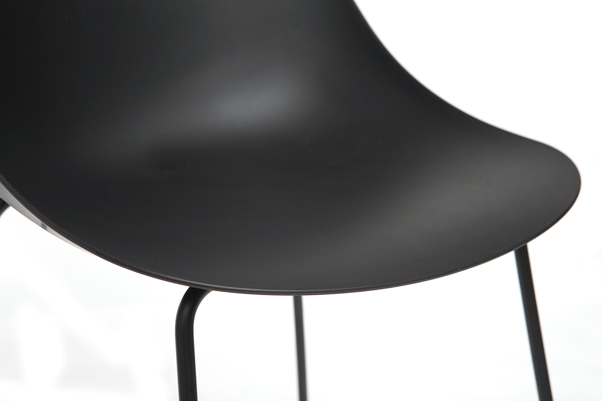 Tabourets de bar design noirs 77 cm (lot de 2) CONCHA