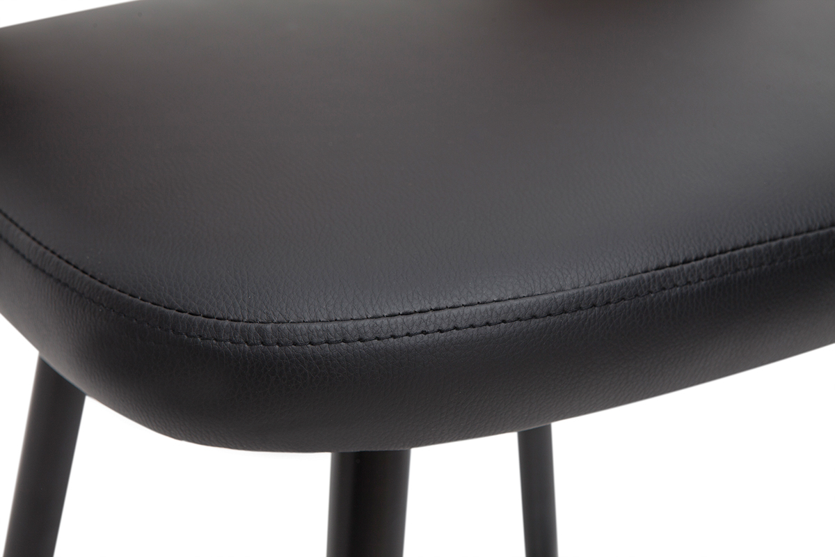 Tabourets de bar design noirs et noyer H66.5 (lot de 2) FALCOM