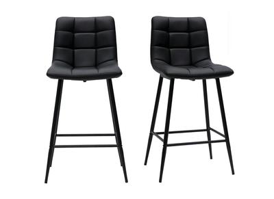 Tabourets de bar design noirs H65 cm (lot de 2) MAXWELL