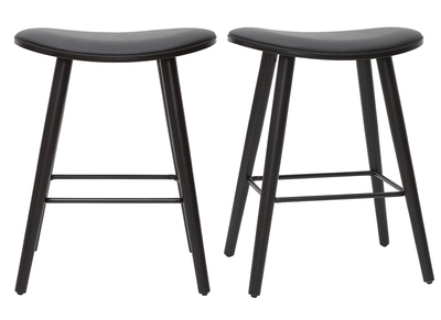 Tabourets de bar design noirs H65 cm (lot de 2) MEADOW