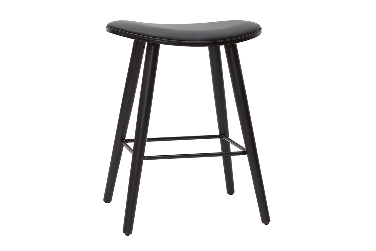 Tabourets de bar design noirs H65.5 cm (lot de 2) MEADOW