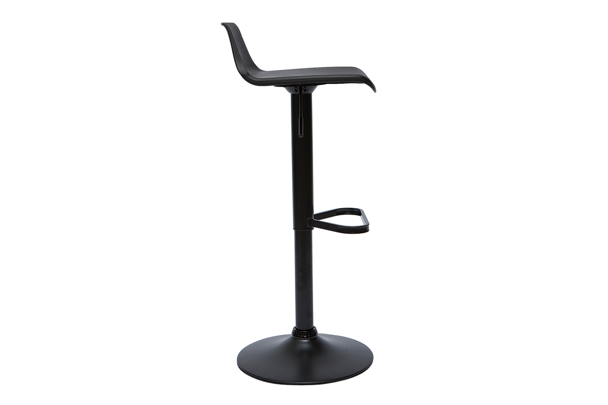 Tabourets de bar design r�glables noirs 360� (lot de 2) KRONOS