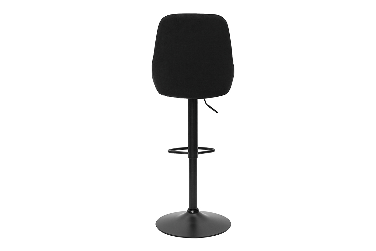 Tabourets de bar design r�glables velours noir (lot de 2) HOLO