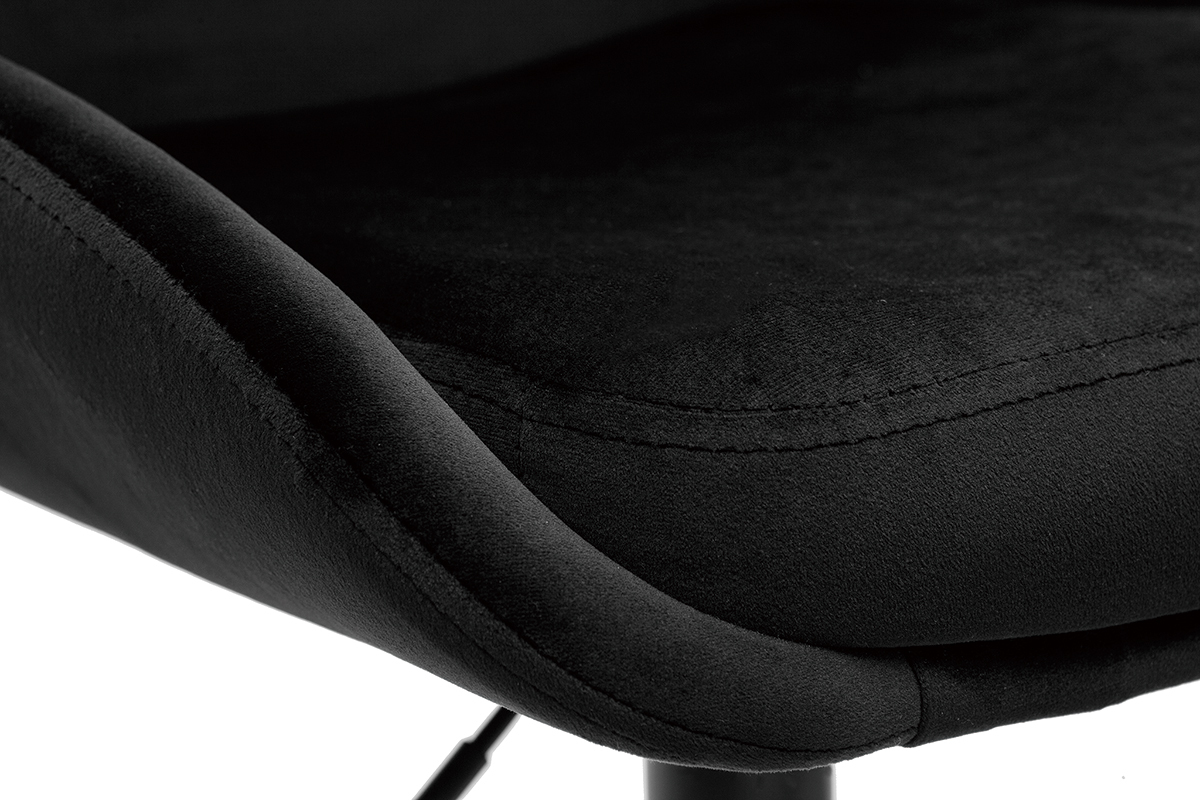 Tabourets de bar design r�glables velours noir (lot de 2) HOLO