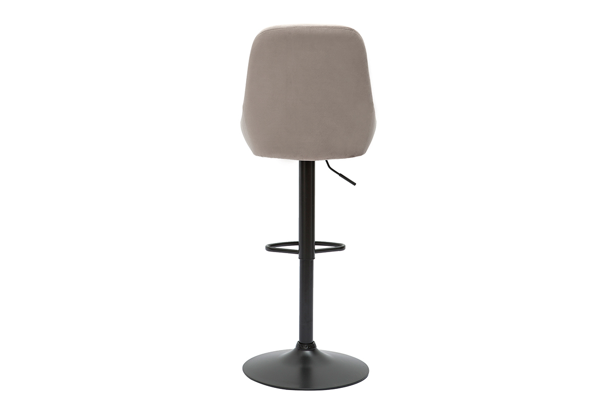 Tabourets de bar design r�glables velours taupe (lot de 2) HOLO
