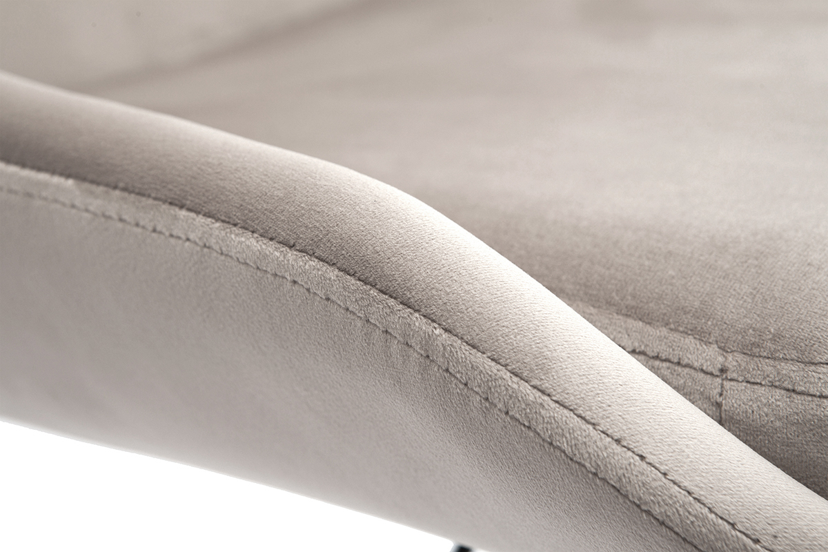 Tabourets de bar design r�glables velours taupe (lot de 2) HOLO