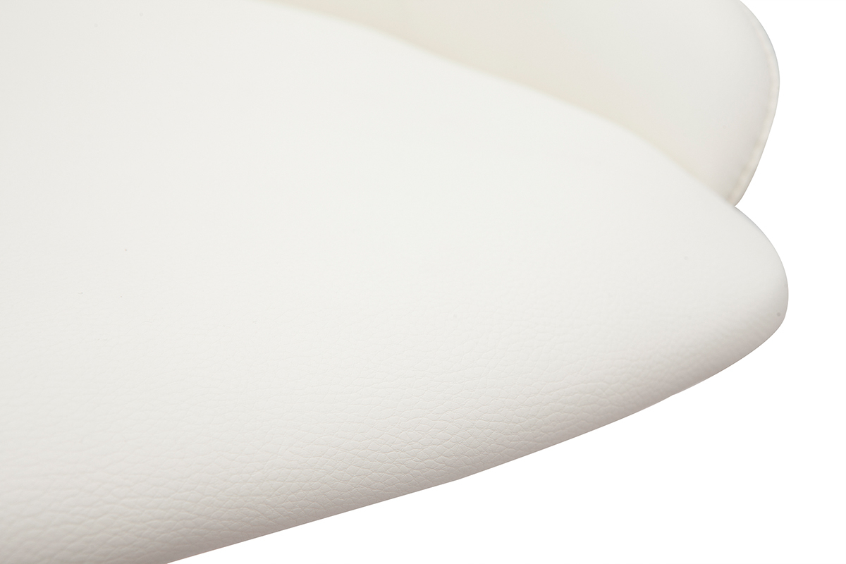 Tabourets de bar design relevables blanc et acier chrom� (lot de 2) REYNOLD