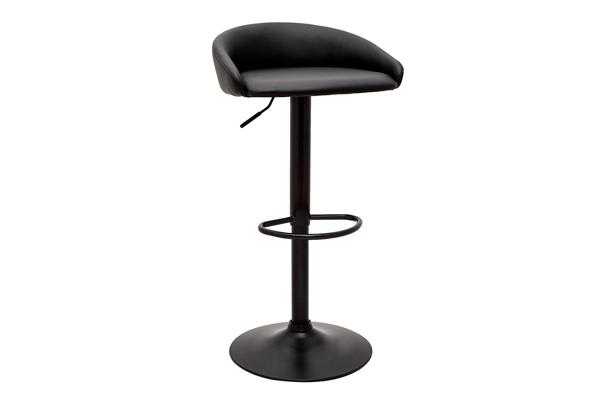 Tabourets de bar design relevables noirs (lot de 2) REYNOLD