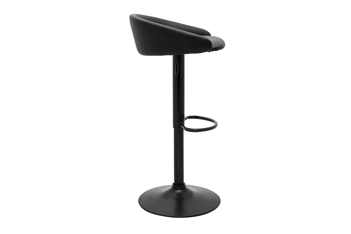 Tabourets de bar design relevables noirs (lot de 2) REYNOLD