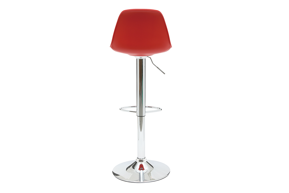 Tabourets de bar design rouge et noir (lot de 2) STEEVY